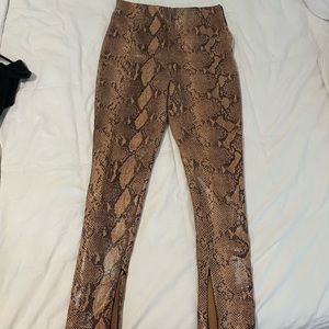 Brown Zara snakeskin pants